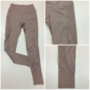 GYMSHARK Light Mauve Pink Dry Moisture Wicking Sheer Mesh Insert Leggings Pants